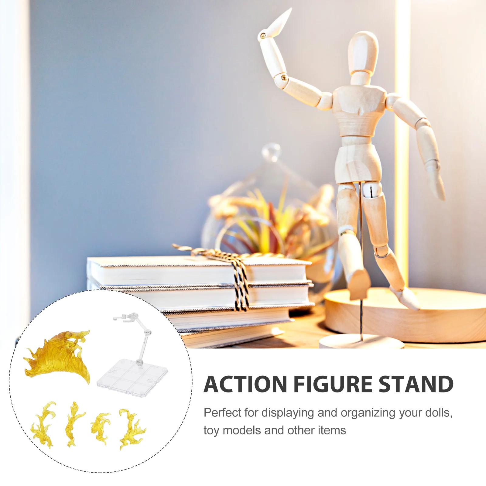 Figure Stand Holder Compatible Toy Display Rack Flexible Plastic Support Frame Action