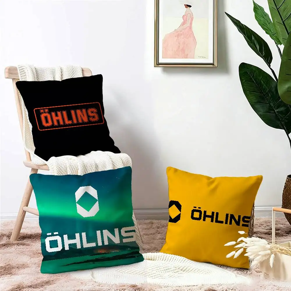 Ohlins logo Office Cushion Pillowcase Car Cushion Cover45X45CM Lumbar Pillowcase Sofa Pillowcover