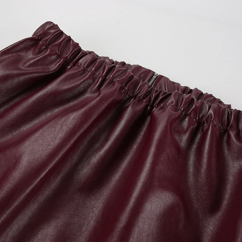Wine Red Matte Leather Jacket Women Long Sleeve Lapel Zipper Thicken Motorcycle Style Coat Casual Autumn Winter Outerwear