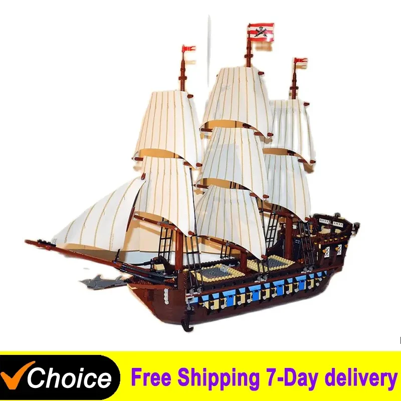 In Stock Pirates Imperial Caribbean Building Blocks Set Flagship Model Compatible 10210 Toy For Children Birthday Christmas Gift