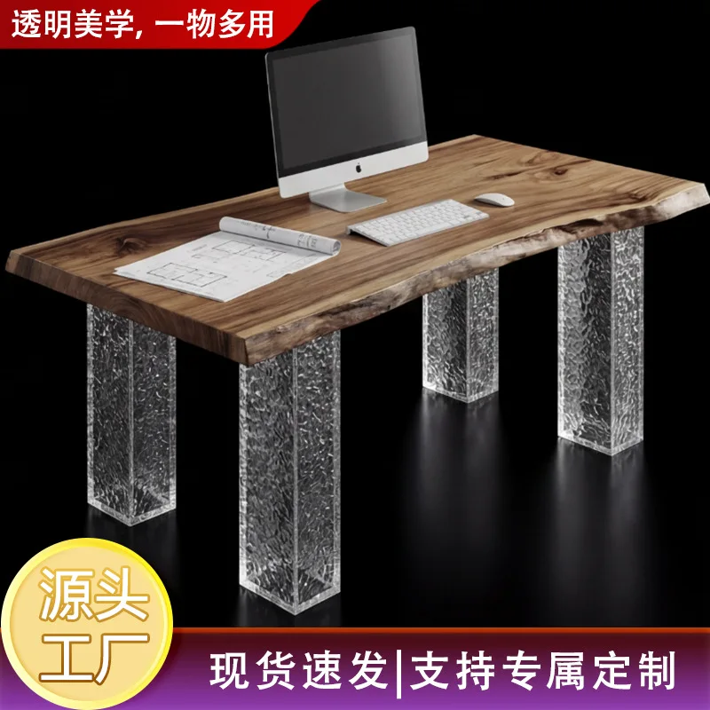 Acrylic stone pattern hollow box table legs island tea desk dining table bar support foot large board