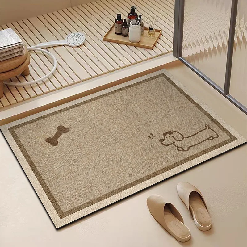 

Bathroom Carpet Non-slip Water Absorption Dirt Resistant Floor Mat Cute Cartoon Rug Home Decor Foot Mats Door Mat Diatom Mud