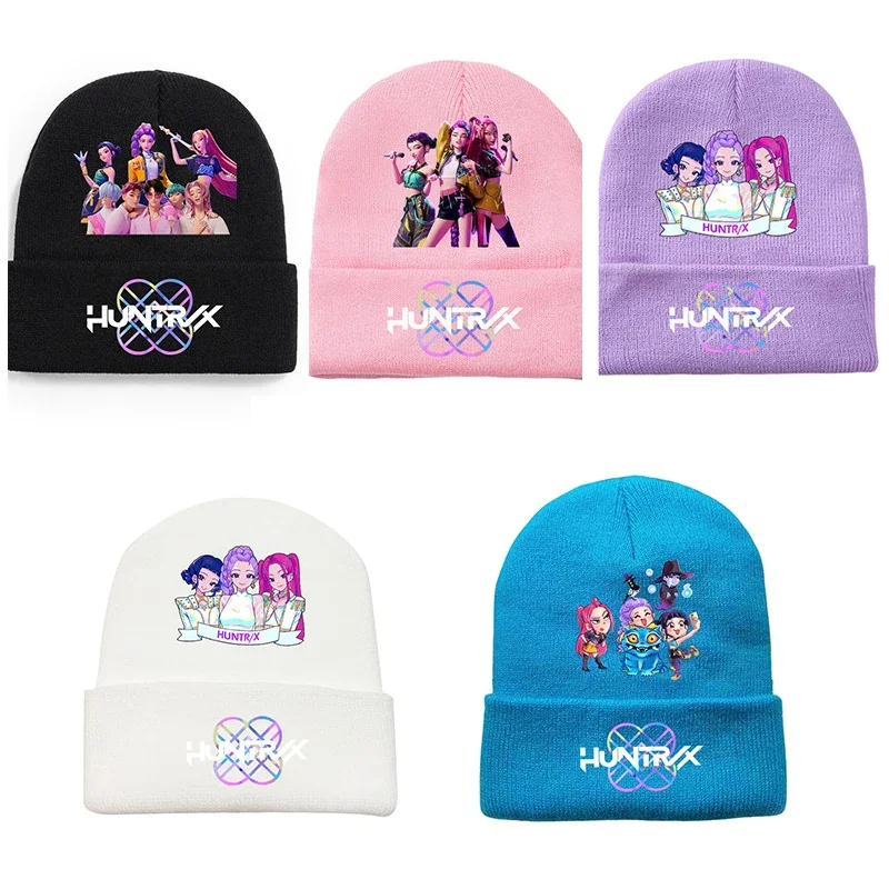 หมวกไหมพรมลายการ์ตูนอนิเมะ KPop Demon Hunters สำหรับฤดูหนาว อุปกรณ์เสริมแฟชั่นสุดน่ารัก ของขวัญวันเกิด/คริสต์มาสสำหรับเด็ก