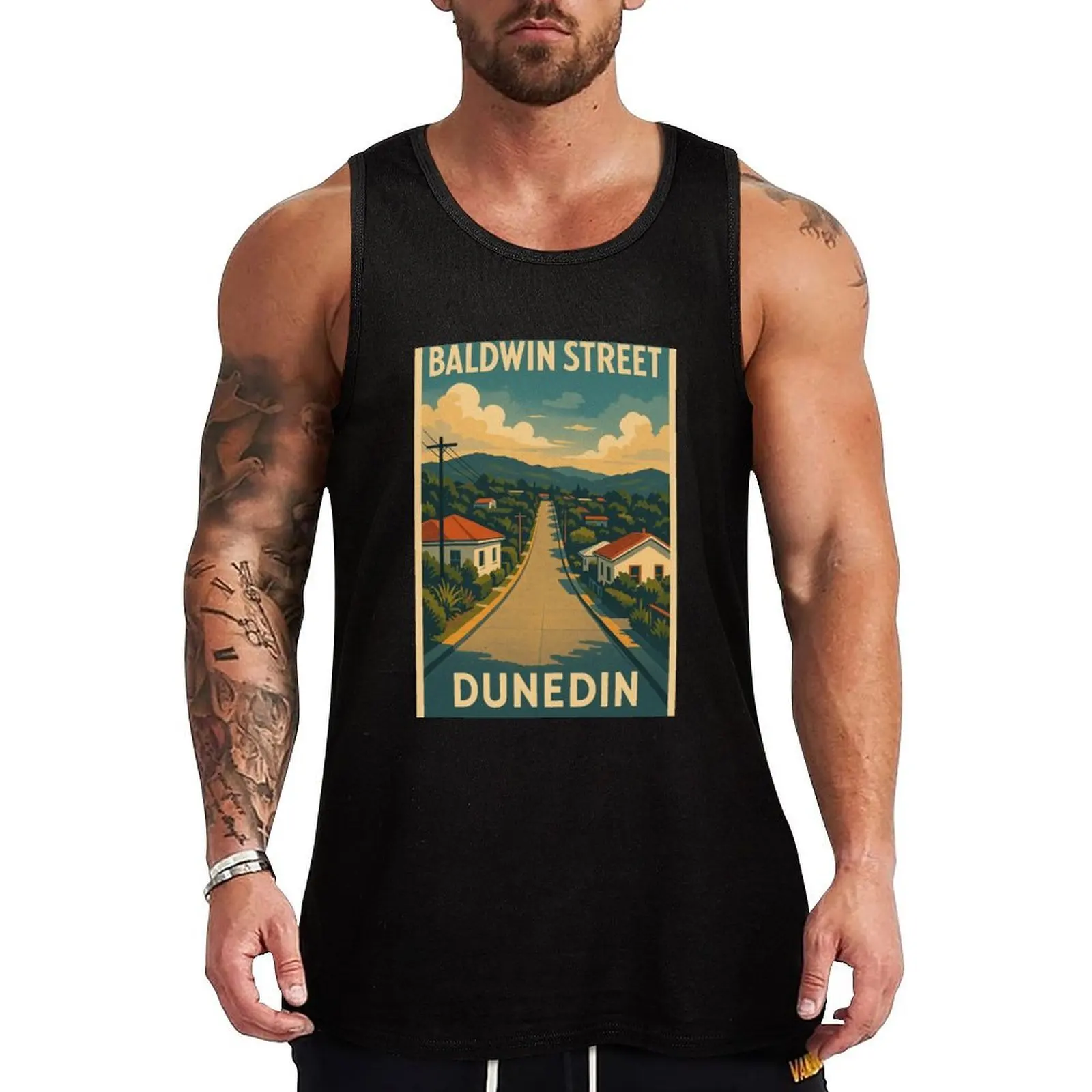 Baldwin Street Dunedin New Zealand – World’s Steepest Residential Street Tank Top Classic Fit Undershirt Everyday Wear