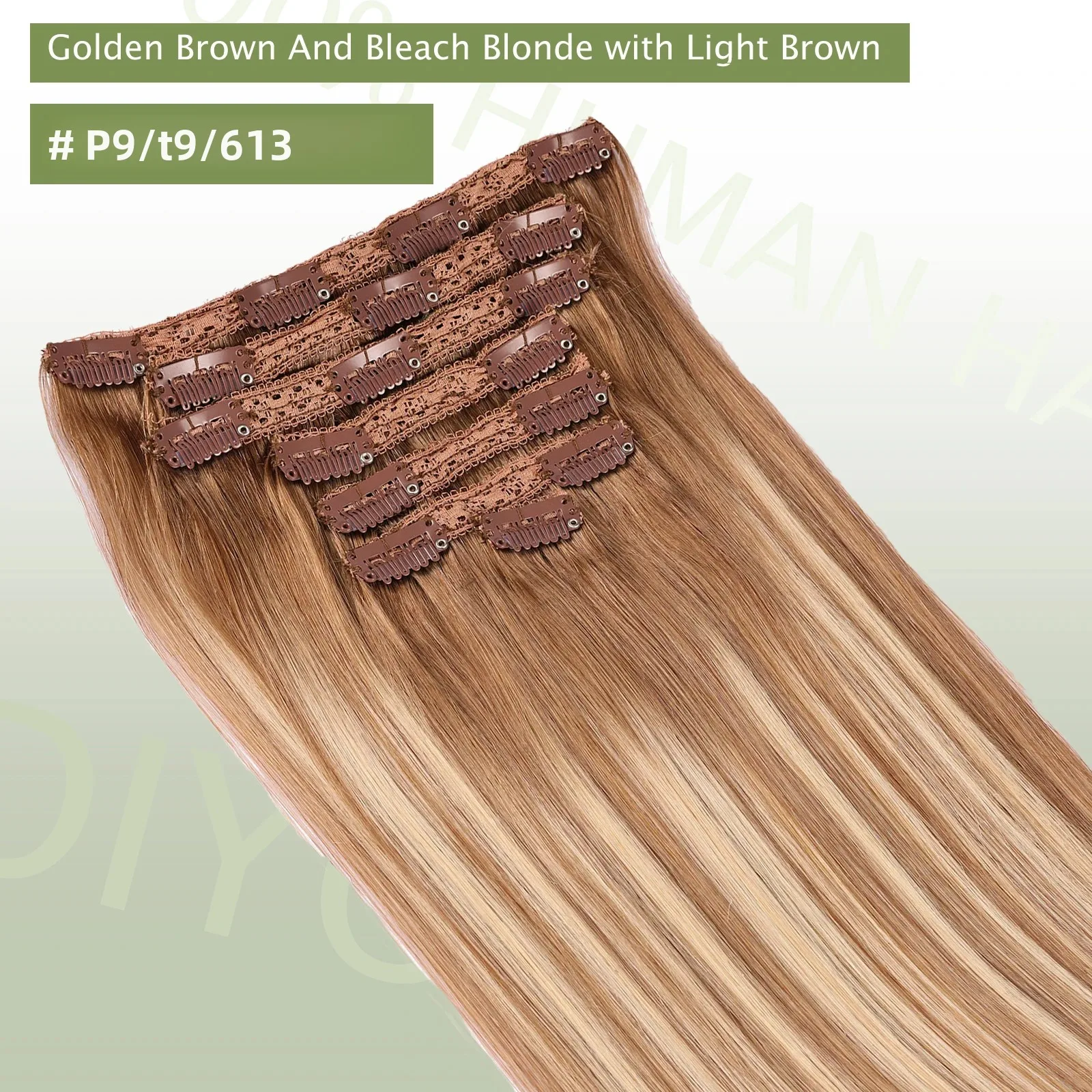 Straight PU Clip Ins Hair Extensions 100% Human Hair Natural Black Color 100g/Set 7pcs Seamless Invisible PU Weft For Women