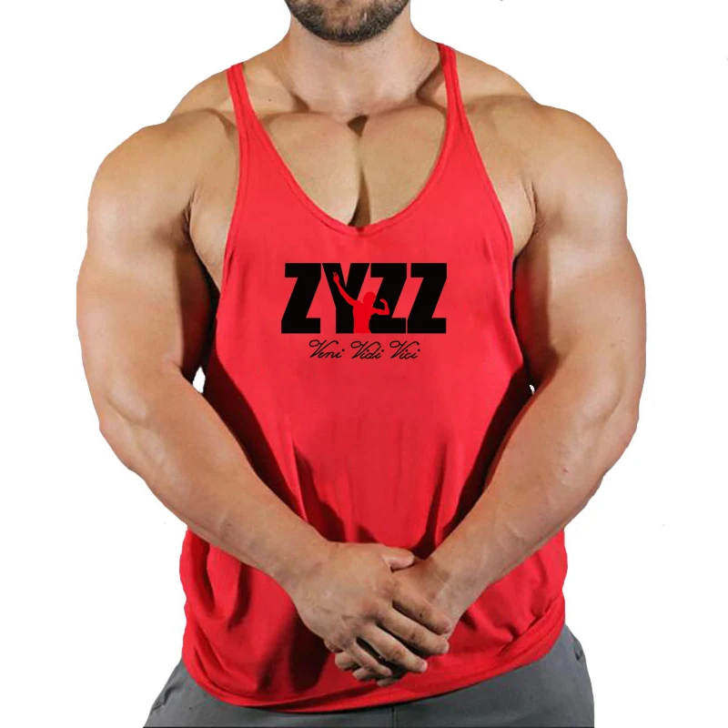 Gym Sleeveless Shirt Men Bodybuilding Tank Tops Fitness Workout Cotton Print Singlet Stringer Undershirt Male Casual Summer Vest