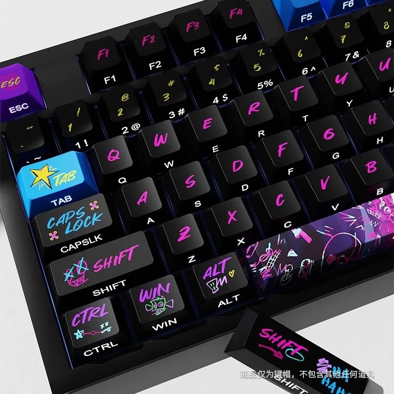 

Колпачки для клавиш Jinx на тему Arcane, изготовленные на заказ колпачки для клавиатуры в стиле аниме PBT Cherry Artiosan, колпачки для клавиш для механической клавиатуры, игровые аксессуары