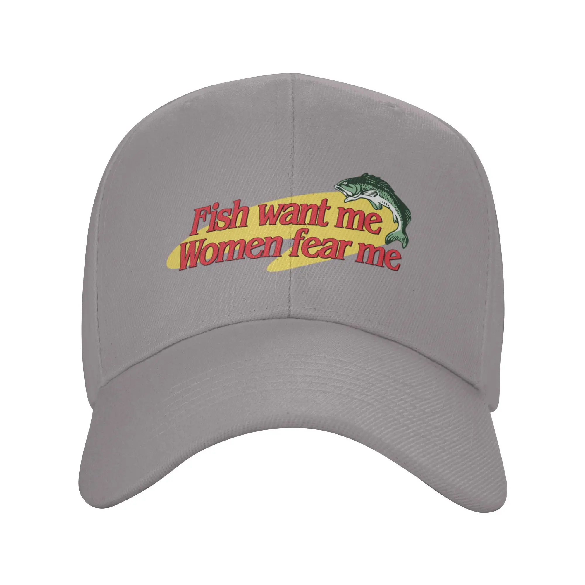 Fish Want Me Women Fear Me Trendy Baseball Cap Barbecue Party Canvas Baseball Cap