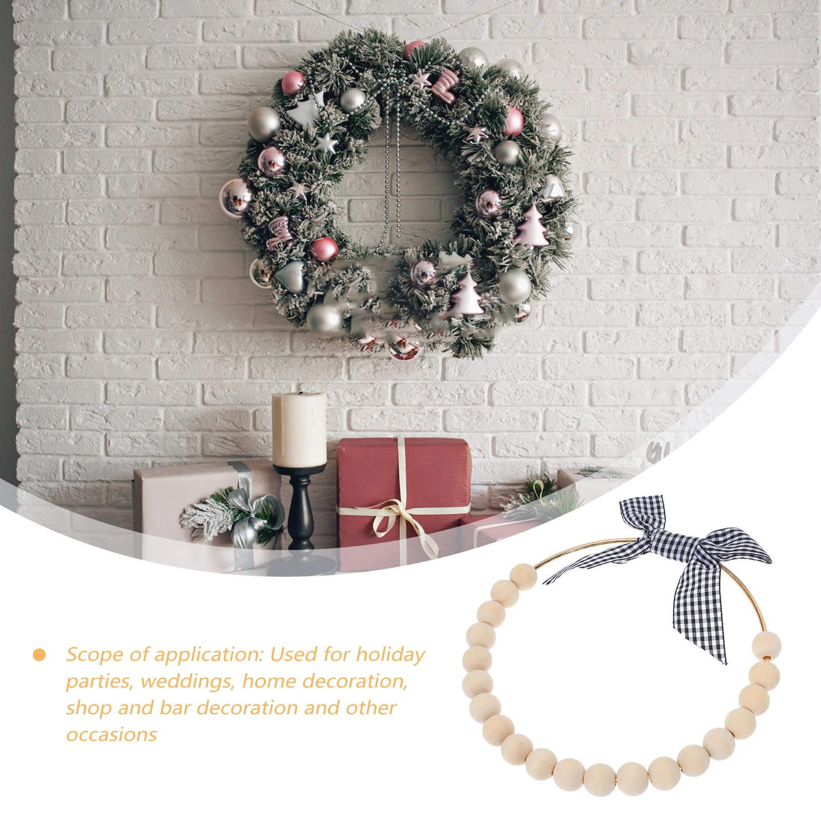 

2pcs Wooden Bead Christmas Hanging naments Wreath New Year Beads s Stylish Pendants Home Decor Festive Atmosphere