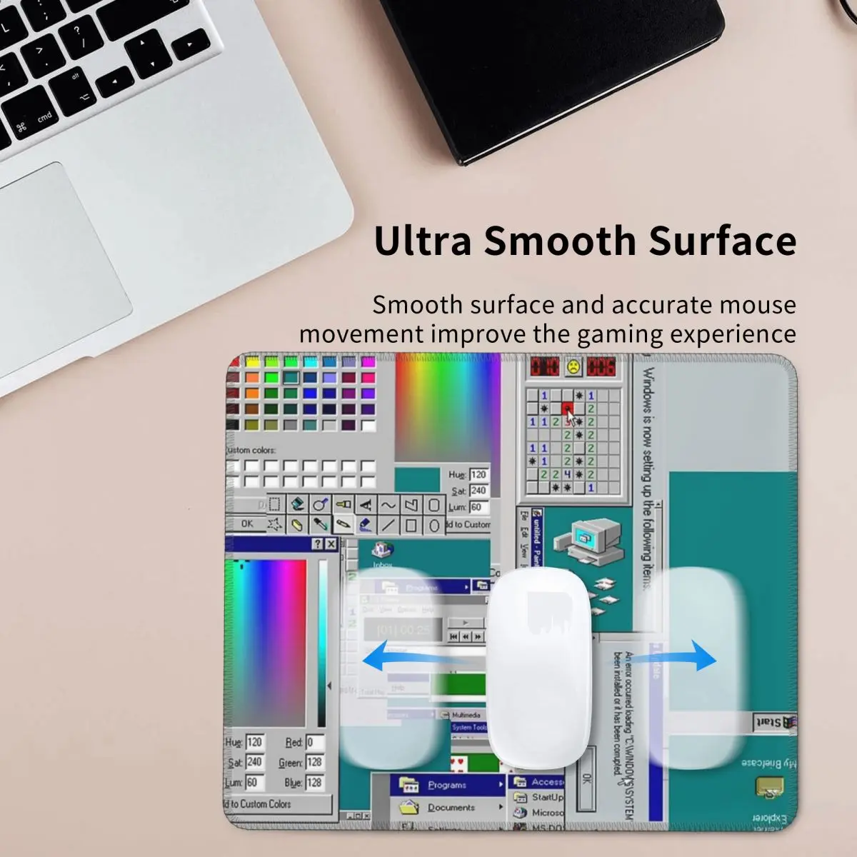 Alfombrilla de ratón con Collage de Windows 95, alfombrilla para teclado de ordenador, alfombrilla para ratón, alfombrilla para escritorio de ordenador portátil para juegos, alfombrillas para mesa de oficina