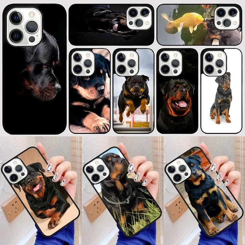 Cool Rottweiler Dog Soft TPU Phone Case Back Cover for iPhone 16 15 SE2020 14 13 11 12 Pro Max mini XS XR X PlusS Fundas