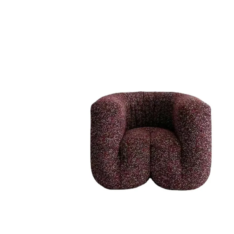 

Casual, sofa chair U shaped, curved, modern, simple, Nordic, creamy, living room, serpentine