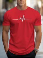 Crew Neck Letter Print Men's Fashionable Summer Short Sleeve Sports T-shirt, Comfortable And Versatile