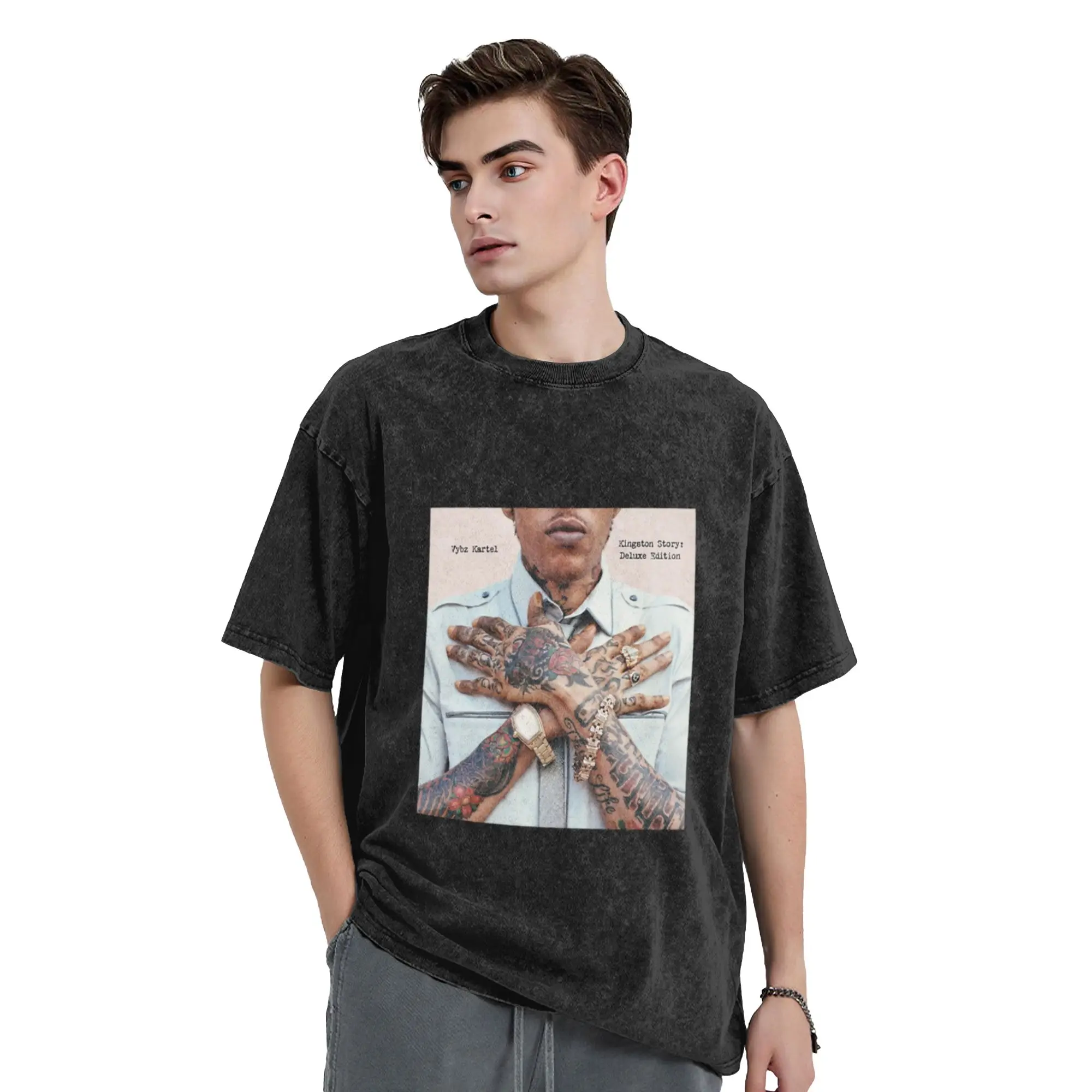 Vybz Kartel Kingston Story Classic Comfort A T-Shirt Oversized Short Sleeve Men's Women's Cotton Tees Tops
