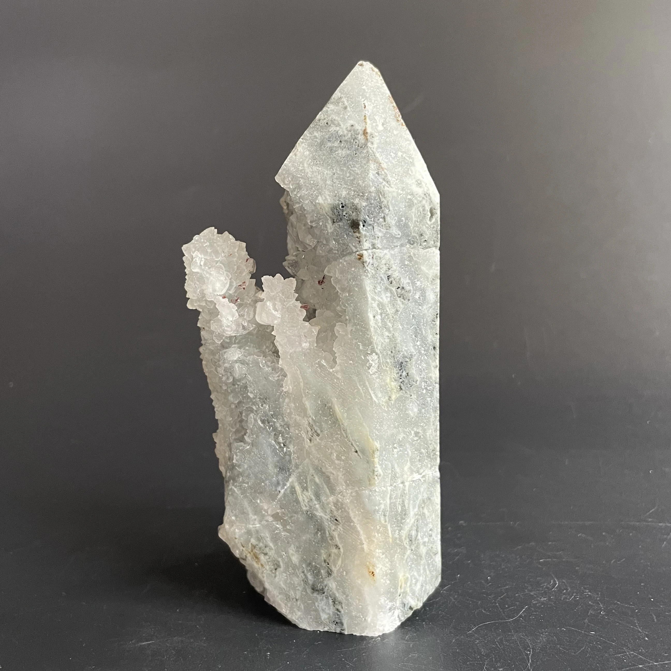 371g Natural Stone Agate Geode Tower Crystal Cluster Wand Quartz Point Decor Polished Obelisk Divination Healing Gift Reiki B734