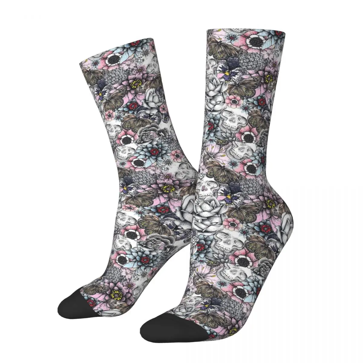 Floral Skull Bohemian Unisex Winter Socks Outdoor Happy Socks street style Crazy Sock