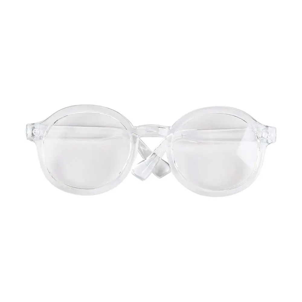 Accessorio per bambola Occhiali in plastica trasparente Occhiali in plastica color caramello rotondi trasparenti trasparenti 6,5 cm 9 cm