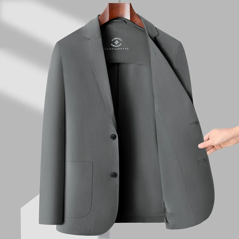 

Ice Silk Men's Suit Casual Lightweight Elastic Sun Protection Spring Summer Single Piece Fashion Urban Standard Fit Business ...