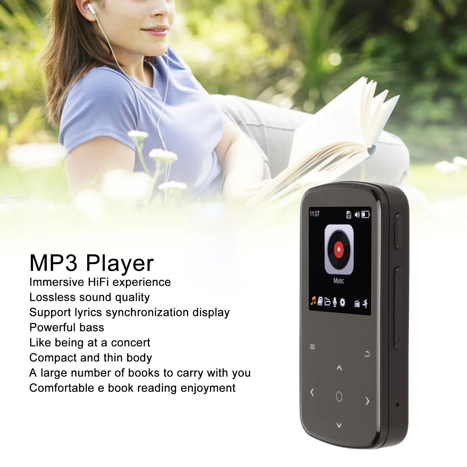 MP3 Music Player M9 Bluetooth Sports MP3 Player Multifunction Smart Touch Control HiFi Lossless Sound Mini Back Clip MP3 Player