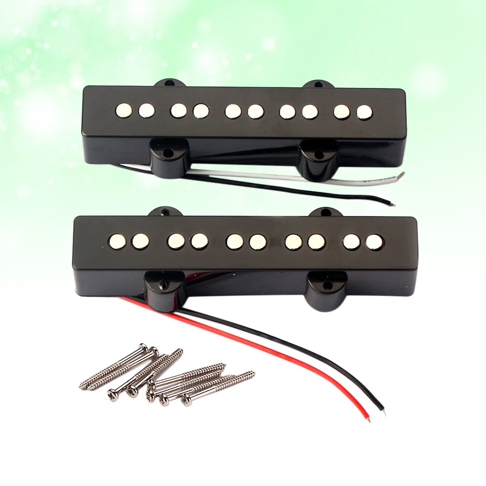 ชุดเปลี่ยนปิ๊กอัพเบส 5 สาย แบบสะพานและคอ แม่เหล็กวี แรงเสียงปานกลาง แบบเคลือบแว็กซ์ สำหรับกีตาร์เบสแจ๊ส เจบี แบบเปิด