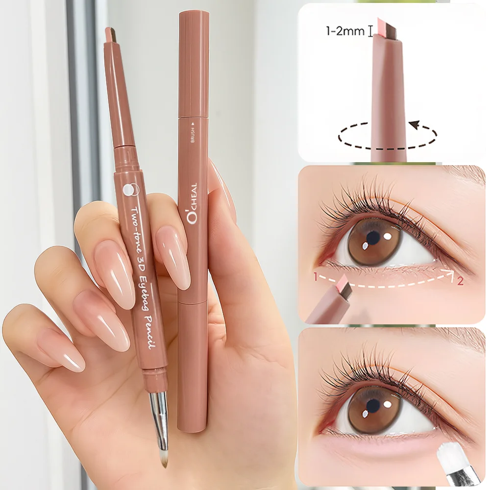 Matita lucida Impermeabile naturale bicolore sdraiato baco da seta al momento Evidenzia ombretto Matita contorno trucco occhi