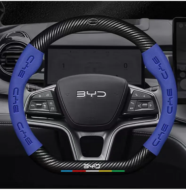 For BYD Tang, Song, Yuan, Ming, Qin PLUS, Han EV, Yuan Pro, Frigate 07, Dolphin, car, suede steering wheel cover