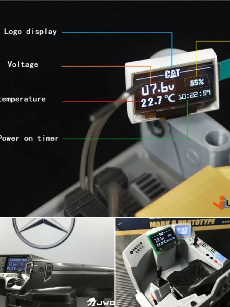 Simulatiescherm Interieur LCD voor 1/12 1/10 1/14 Techniek Graafmachine Lader Tamiya RC Truck SCANIA 770S Benz Volvoo RC4WD Auto - afbeelding 2