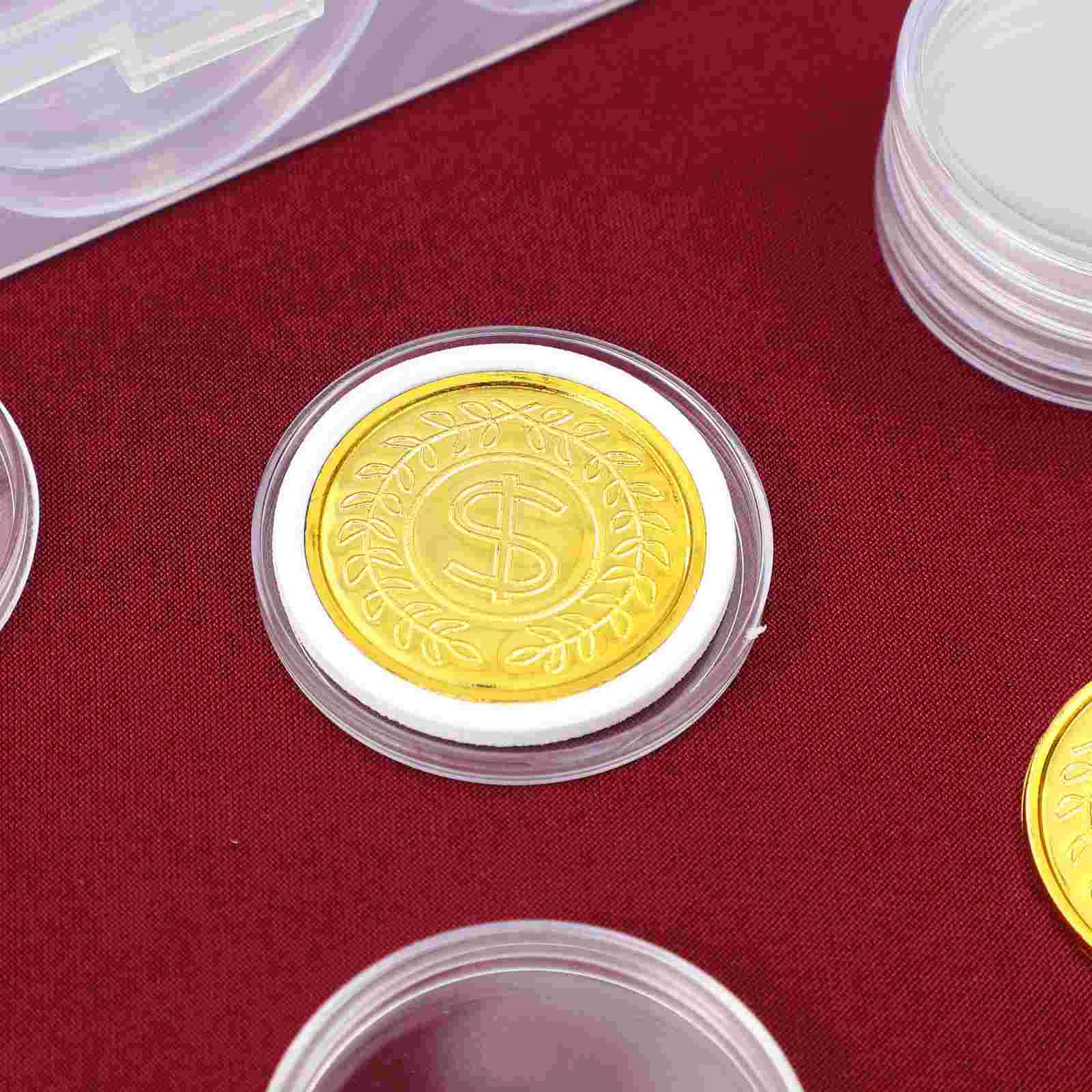 100 Pcs Coins Commemorative Round Box Storage (40mm Pieces) Case Plastic Holders Single Container