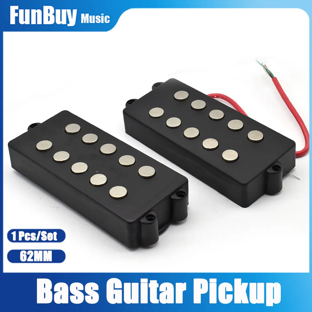 

Открытый звукосниматель для бас-гитары, 5-струнный звукосниматель с двойной катушкой, керамический магнит 62 мм для музыкального стиля, аксессуары для бас-гитары