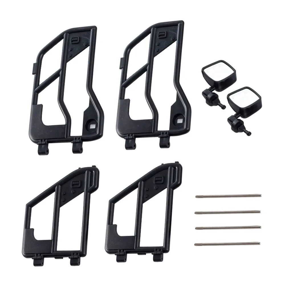 313mm Wheelbase RC Crawler Hollow Tube Doors with Side Mirrors for Jeep Wrangler 4-Door Hard Body Shell SCX10 TRX4 Upgrade