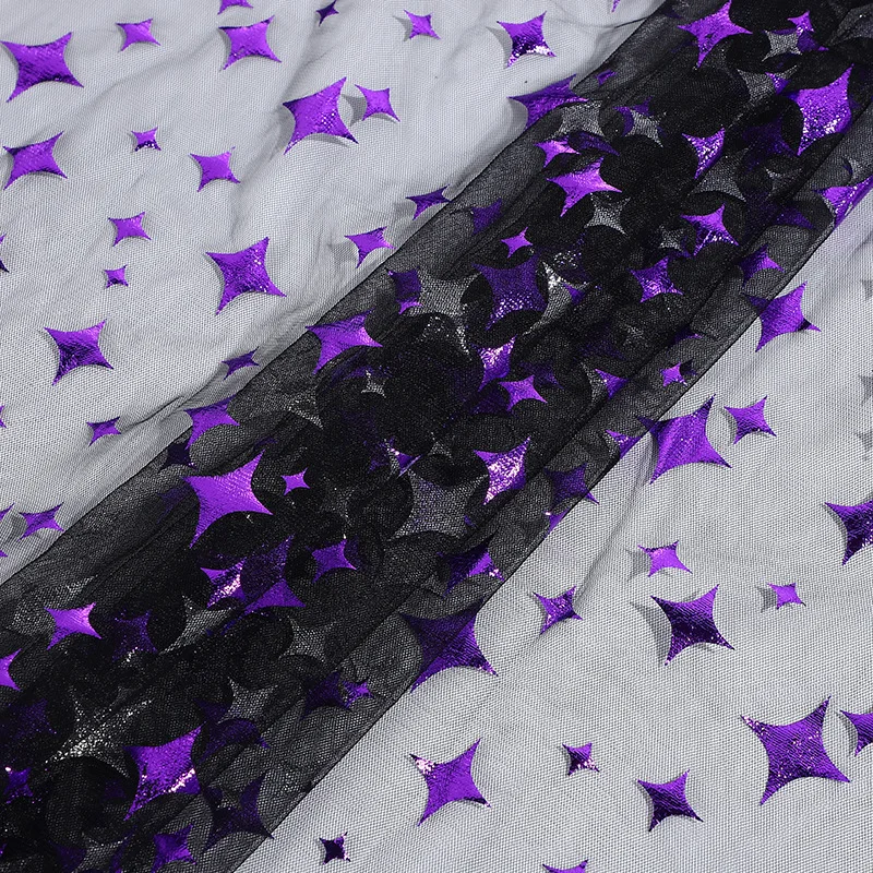 

Four-cornered Star Mesh Fabric Mysterious Purple Star Mesh Fabric Children's Clothing Accessories Performance Hair Accessories