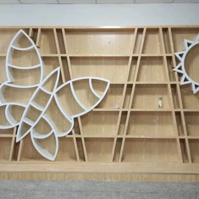 

Butterfly shape bookcase Library creative picture book rack Solid wood simple shelf Children's reading area Bookshelf Floor