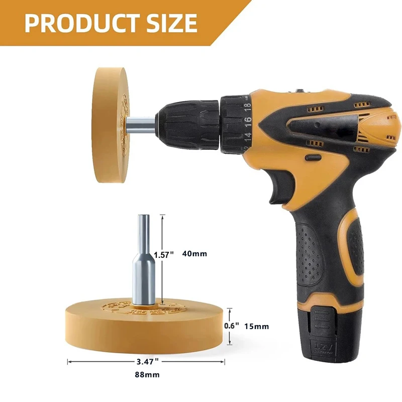 Universal Rubber Eraser Wheel For Remove Car Glue Adhesive Sticker Pinstripe Decal Graphic Auto Repair Paint Tool