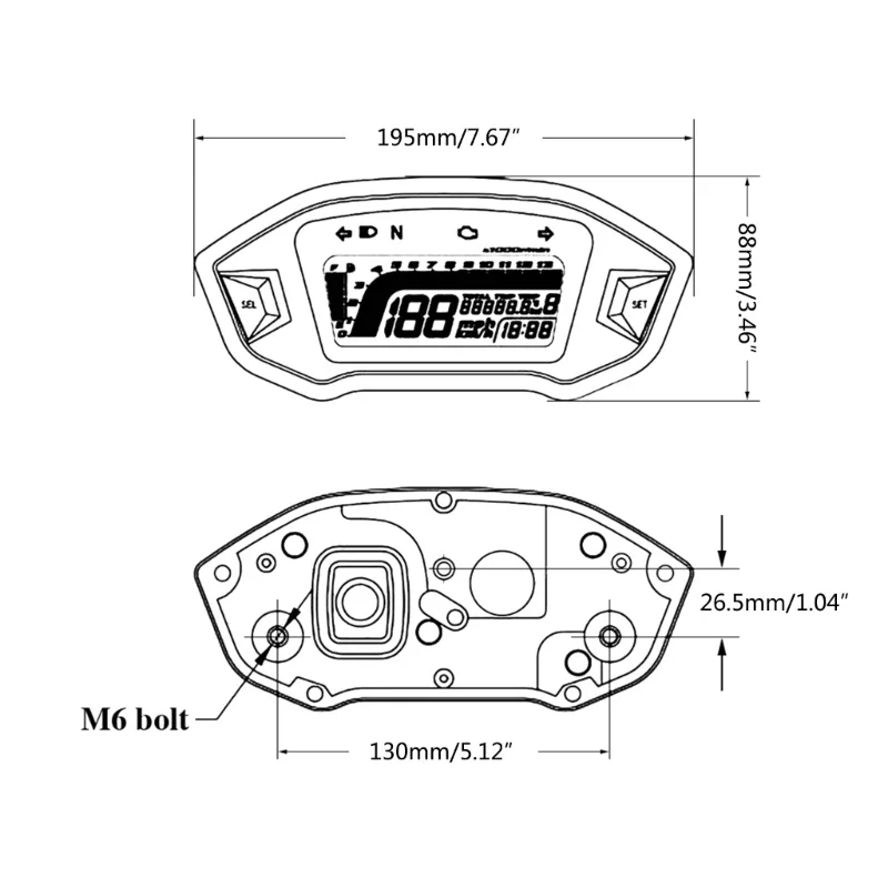 Professional Digital Motorcycle Speedometer Odometer Motorcycle GaugeS Water Temperature Gauges fitting for MSX125