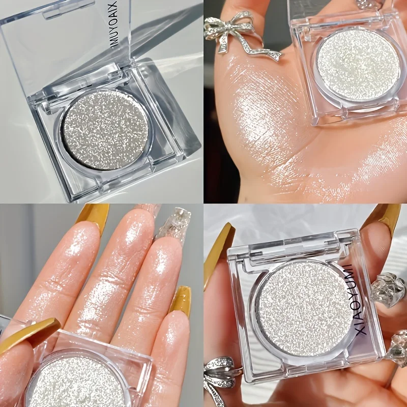 Monochrome Eyeshadow Powder Pearly Glitter Glossy Eyeshadow Highlighting Shimmer Eye Highlight Powder Flash Makeup Palette