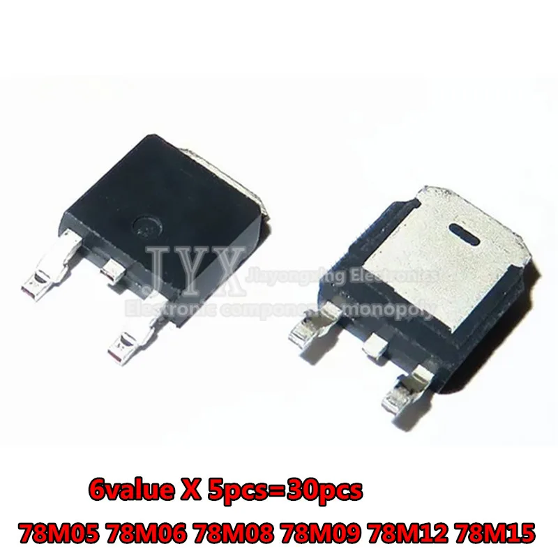 6 Kinds *5pcs=30pcs  TO-252 Transistor Kit  78M05 78M06 78M08 78M09 78M12 78M15  each  5pcs