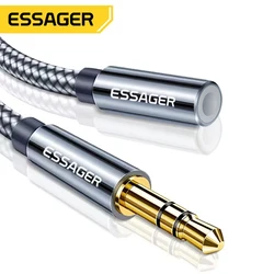 Essager Headphone Extension Cable Jack 3.5mm Audio Aux Cable 3.5 mm Female Splitter Speaker Extender Cord For Earphone Adapter