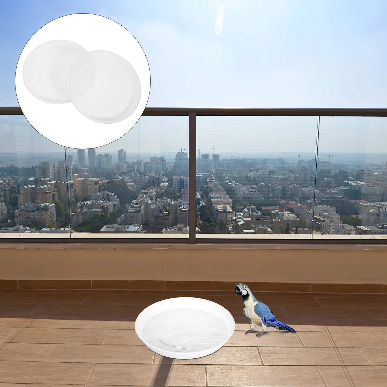 

2Pcs Bird Water Bowls Plastic Replacement Round Birdbath Water Bowls Inserts Outdoor Bird Feeder Accessories Hummingbird Feeding