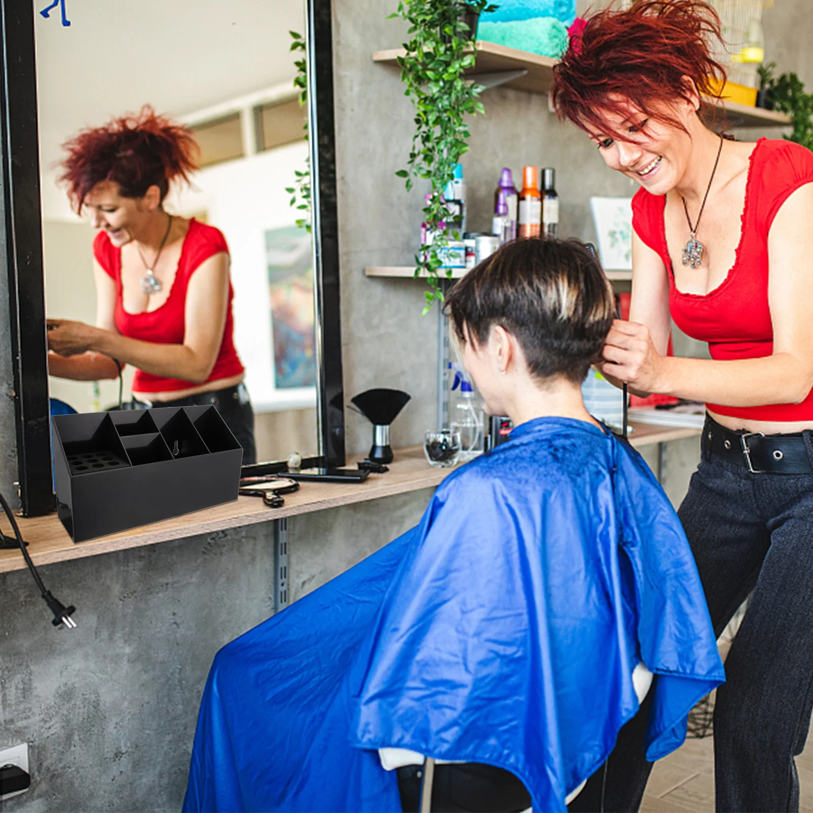 

1Pcs Scissors Base Holder Hairdressing Tool Storage Box Compact Salon Organizer Hairdresser Scissor Comb Storage Hair Cutting