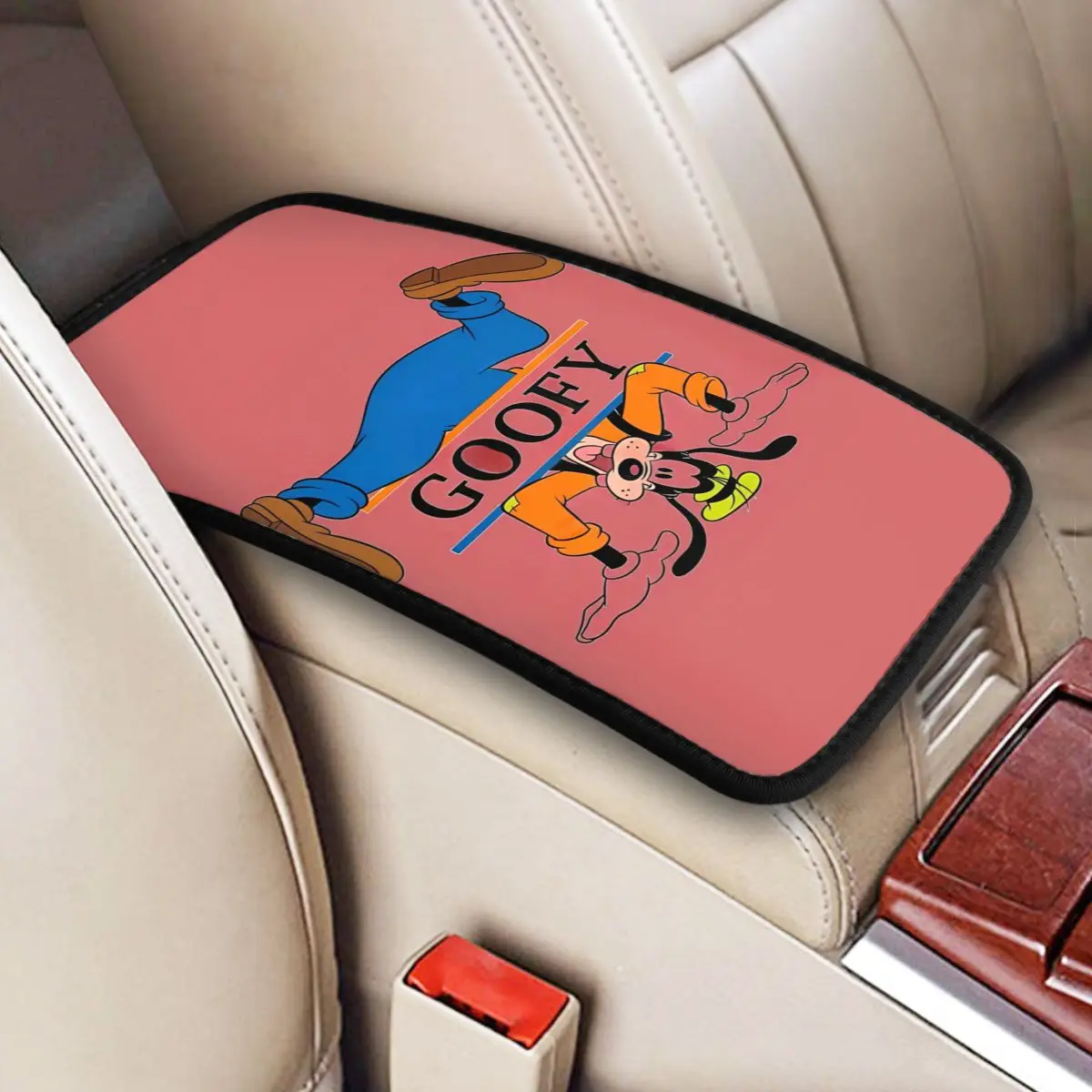 

Goofy Cartoon Dog Car Armrest Cover Universal Waterproof Auto Seat Box Covering