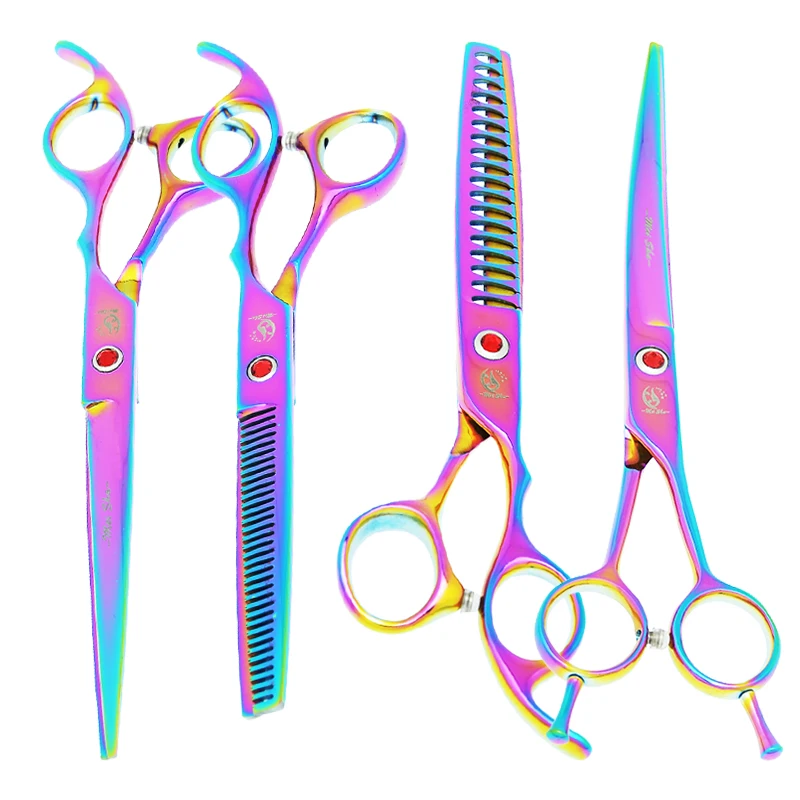 

Meisha 7.0" Pet Hair Scissors for Dog Cat Grooming Animal Curved Cutting Shears Fish Bone Thinning Clipper Pet Supplies B0019A