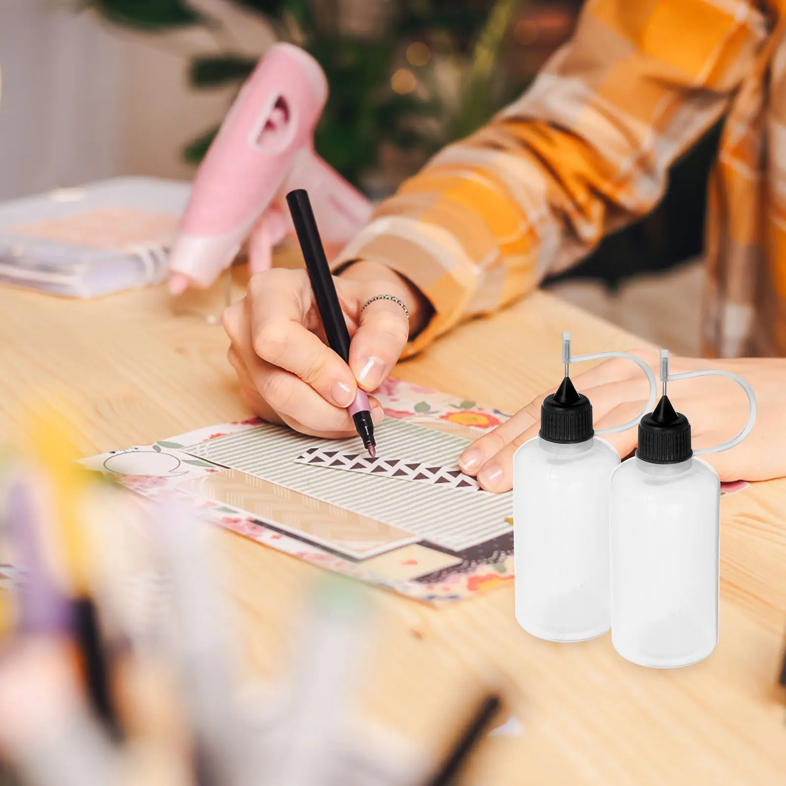 Needle Tip Glue Applicator Bottles 10Pcs Transparent Squeeze Bottles for Precision Adhesive Application