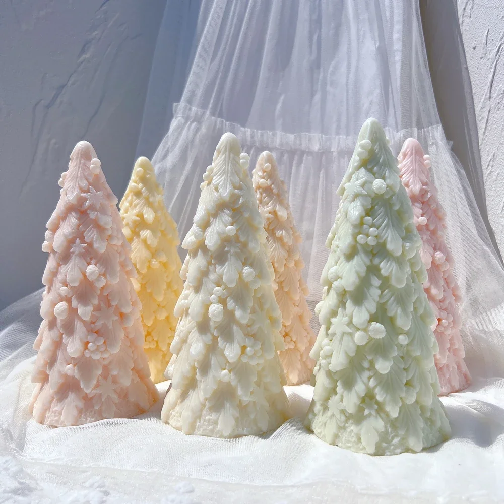 

18CM Christmas Tree Silicone Candle Mold Christmas Ornaments Silicone Mold Dinner Soy Wax Silicone Mould Christmas Decor