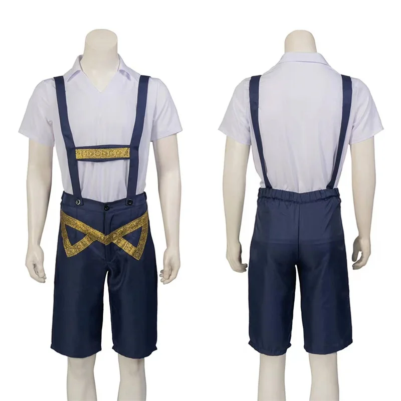 German Oktoberfest Costumes Men Traditional Bavarian Beer  Shirt Set Cosplay Halloween Festival Carnival Party Outfit