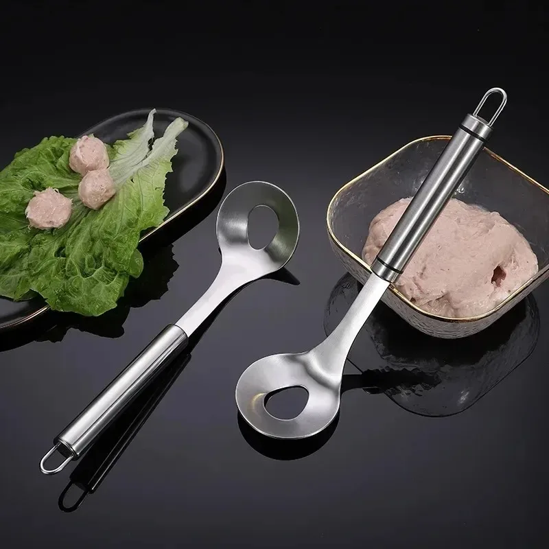 Stainless Steel Meatballs Spoon Non-Stick Beef Fish Meatball Maker Croquettes Machine Food Processor Kitchen Cooking Meat Tools