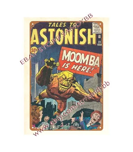 Décoration murale pour salle à manger, 1961 Tales to Astonish Moomba is here Comics, plaque en métal, aluminium