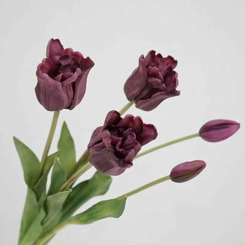 5Branch/bunch Artificial Latex Tulip Bouquet Real Touch Tulips Flowers Bridal Bouquet Wedding Table Decoration Home Party Floral