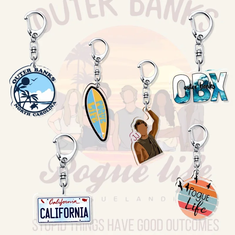 Llavero Acrílico de la Serie de TV Pogy Crew JJ OBX, Kingrings, Colección de Amuletos para Bolsos, Llaveros de la Aventura, Nuevo