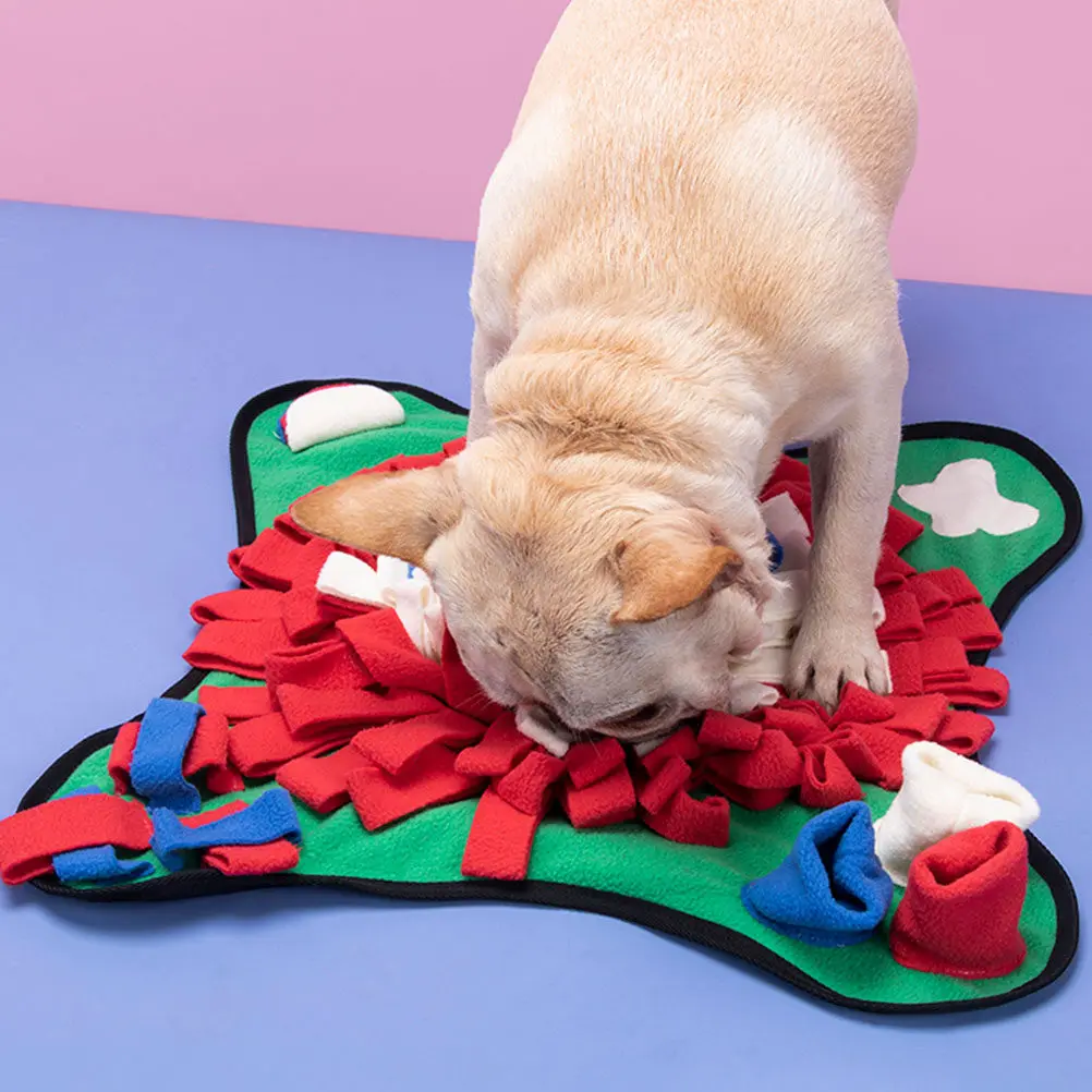 

1Pcs Dog Snuffle Mat Polar Fleece Slow Feeding Cushion for Scent Training Interactive Foraging Pad Stress Relief Dog Supplies