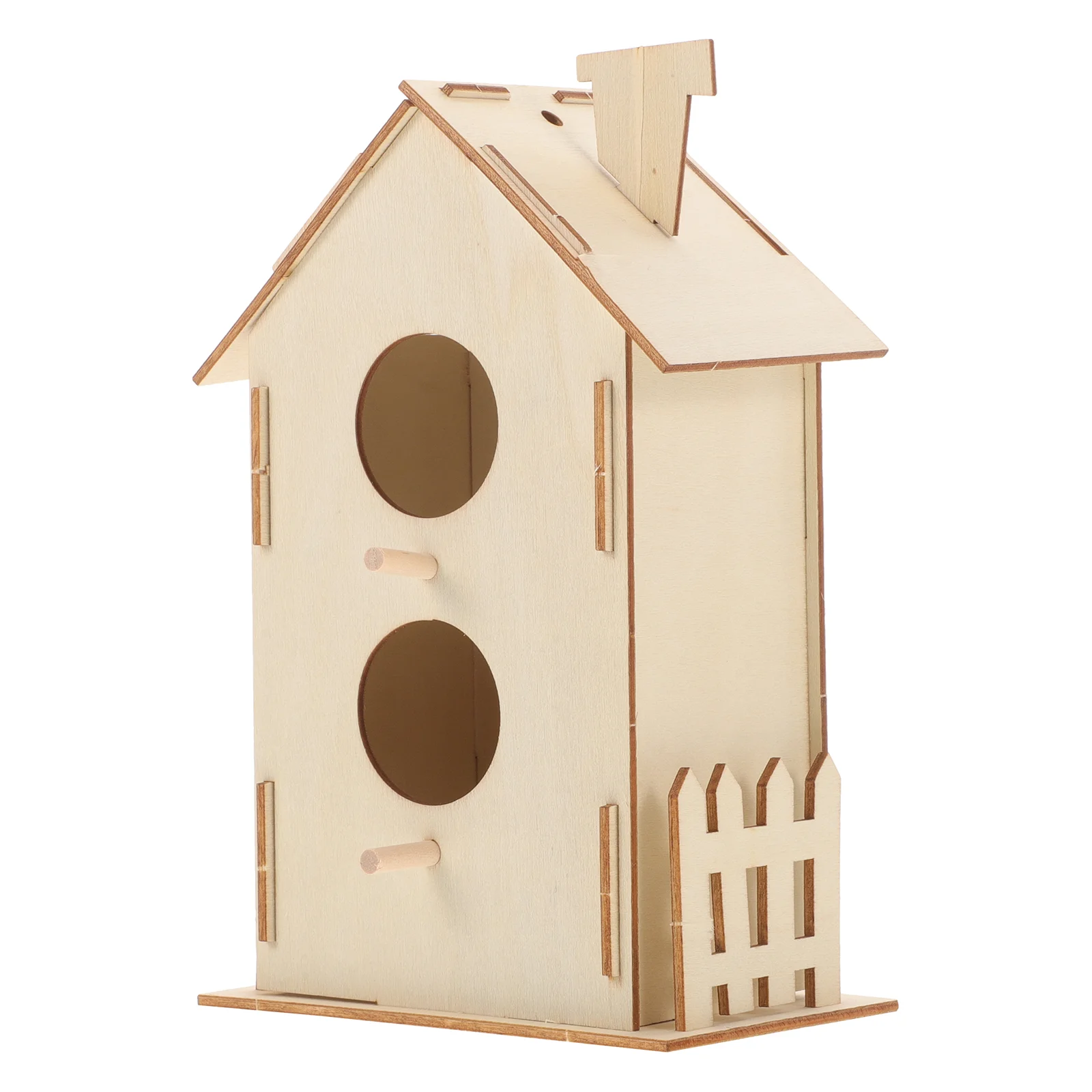 

Wooden Bird House Toy DIY Kid Graffiti Painted Drawing Painting Crafts Material